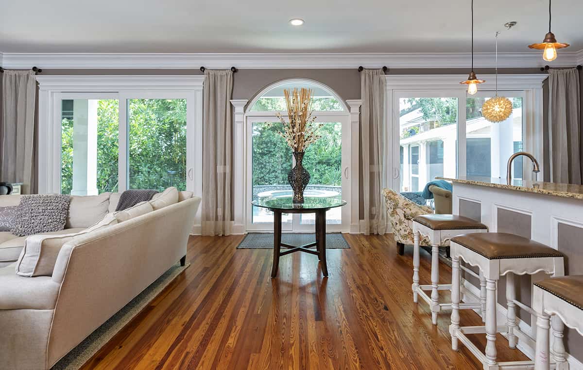 Family room with Larina Kase Interior Design in Berwyn